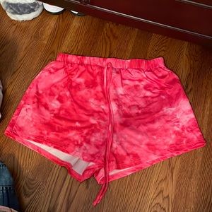 high waited pink tie-dye shorts size large